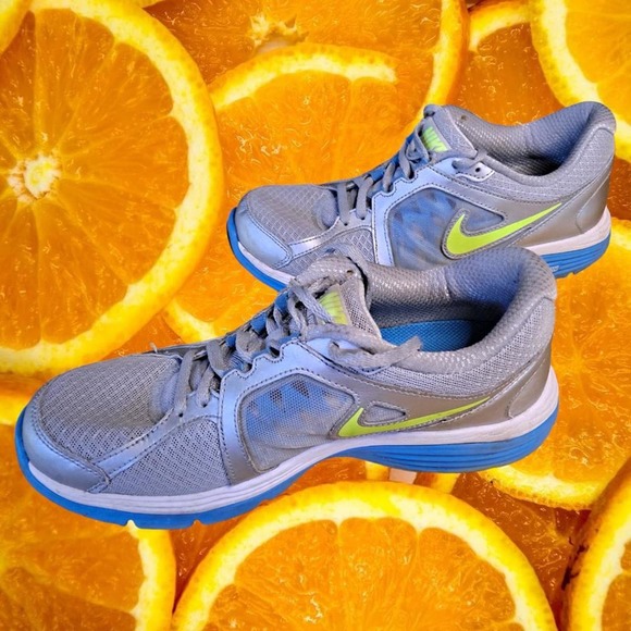 Nike Dual Fusion Gray, Blue and Yellow Running Sneakers Size 9 - Picture 4 of 8